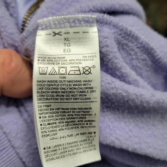 Old Navy Light Purple Logo Drawstring Full-Zip Hoodie for Women (Size: XL) - Picture 8 of 11